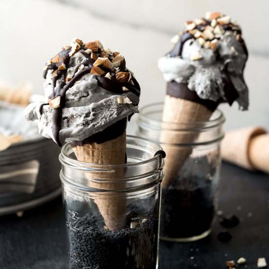 Black Sesame Coconut Ice Cream
