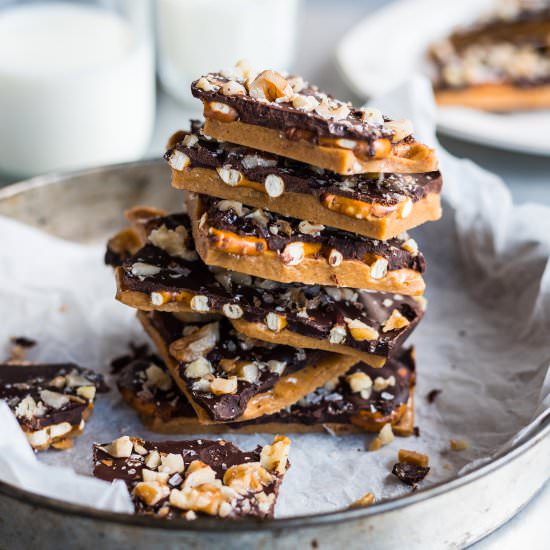 Chocolate, Pretzel & Toffee Bark