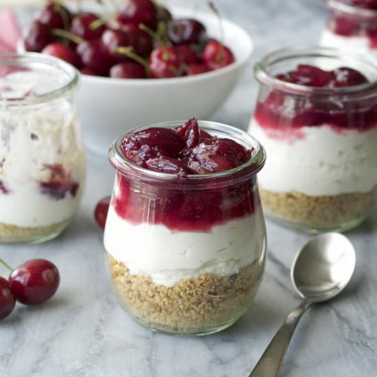 Cherry Protein Cheesecake Cups