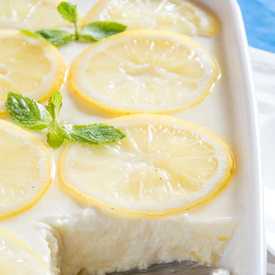 Lemon Semifreddo with Mint Sauce