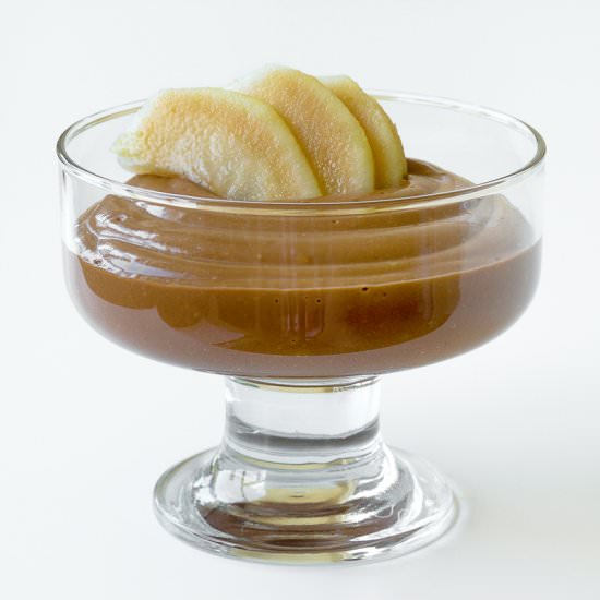Vegan Chocolate Pudding with Pears