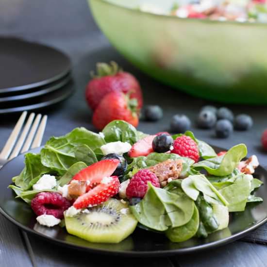 Kiwi Berry Spinach Salad
