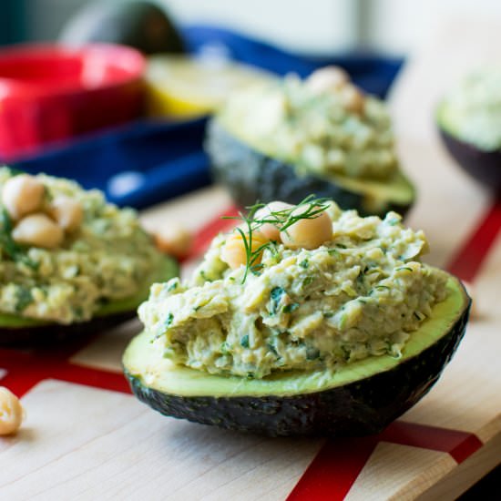 Chickpea Salad Stuffed Avocado