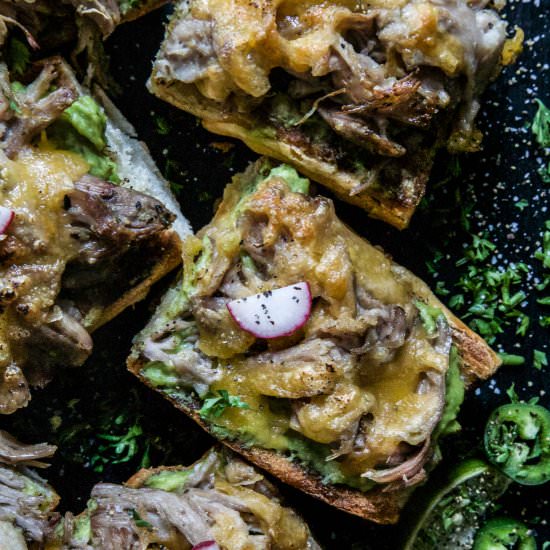 Pulled Pork Avocado Toasts