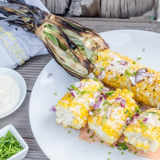 Grilled Mexican Corn w/ Spicy Mayo