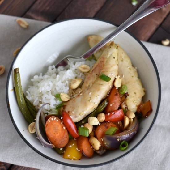 Kung Pao Chicken Sheet Pan Meal
