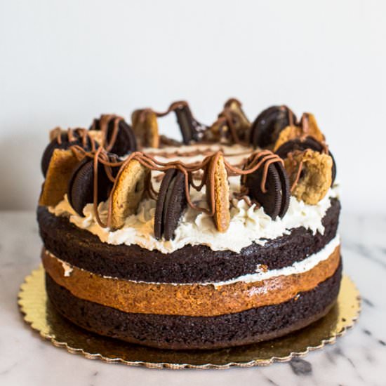 Triple Layer Chocolate Cookie Cake