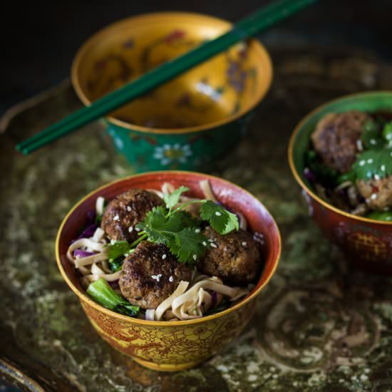 Thai Meatballs with Noodles