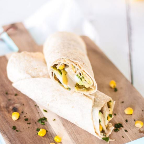 Vegan avocado wraps with vegetables