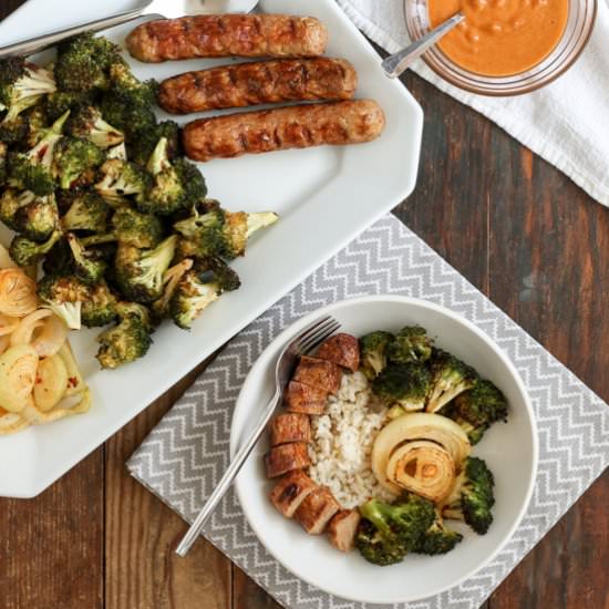 Grilled Vegetables and Sausages