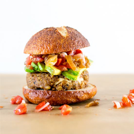 Stuffed Mediterranean Veggie Burger