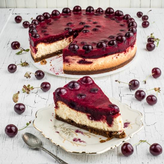 Sour Cherry and Orange Cheesecake