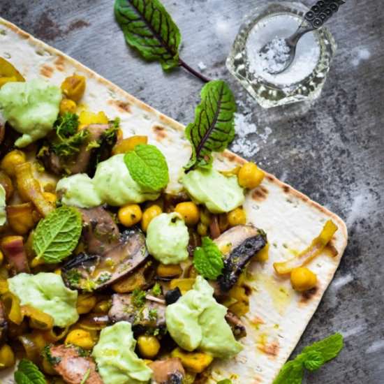 Swedish flatbread with veggies