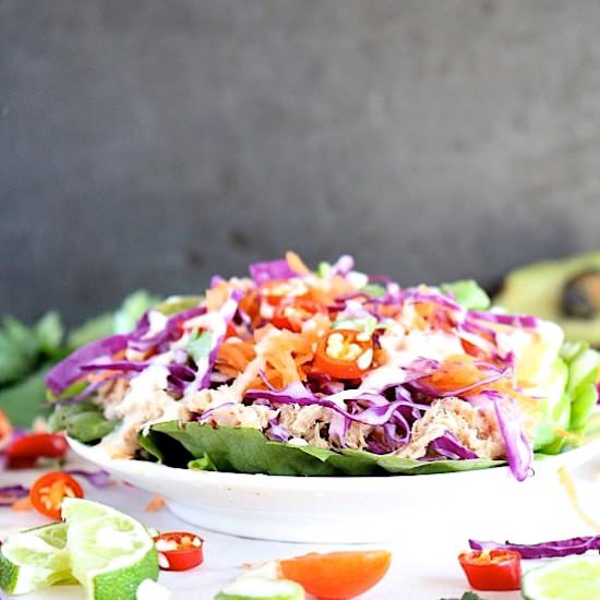 Spicy Tuna Tahini Lime Salad Cups