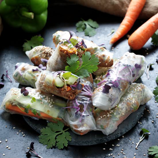 Pulled Jackfruit Summer Rolls