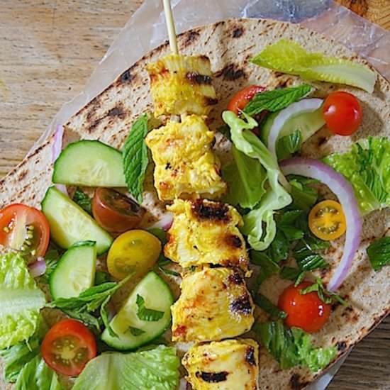 Grilled Chicken Kebab Wraps