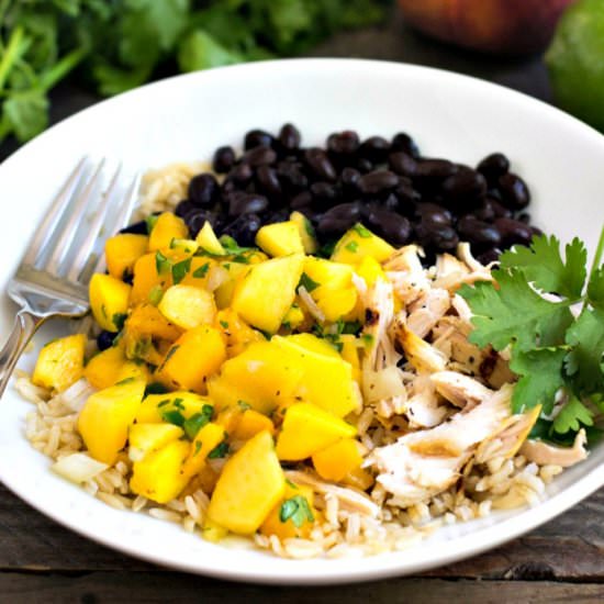 Peach Mango Burrito Bowls