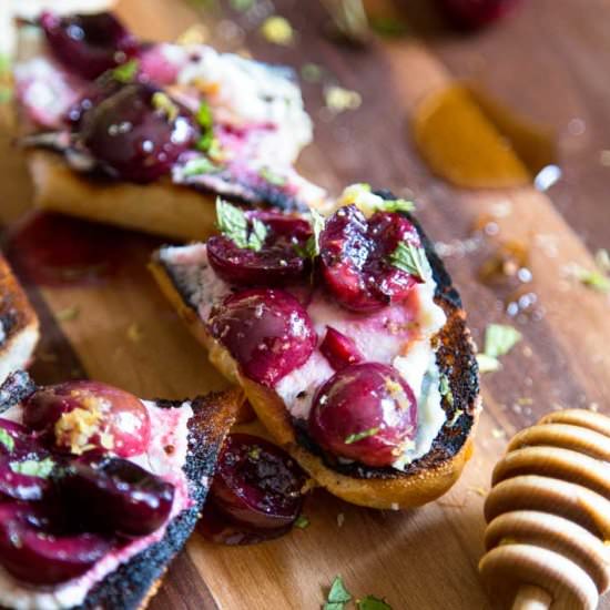 Cherry Ricotta Bruschetta