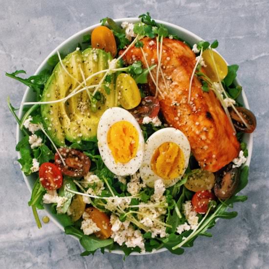 Arugula Salad with Honey Salmon