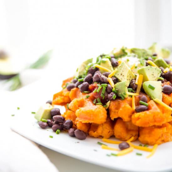 Southwestern Sweet Potato Waffles