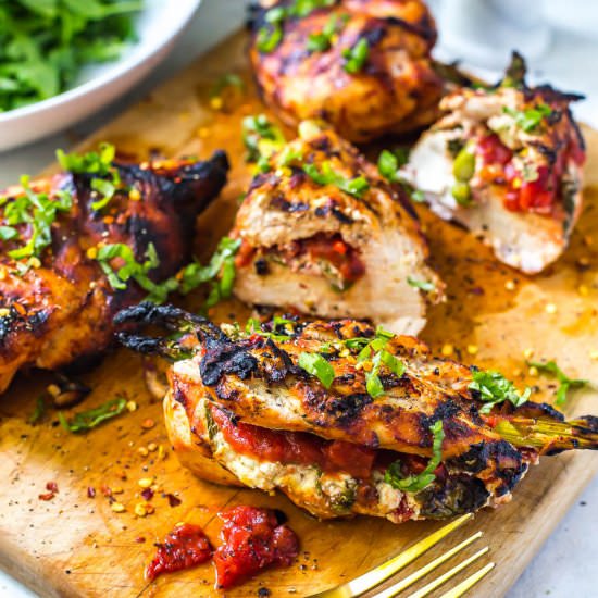 BBQ Margherita Stuffed Chicken