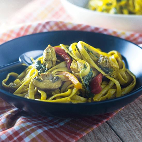 Yellow Curry Chicken Pasta