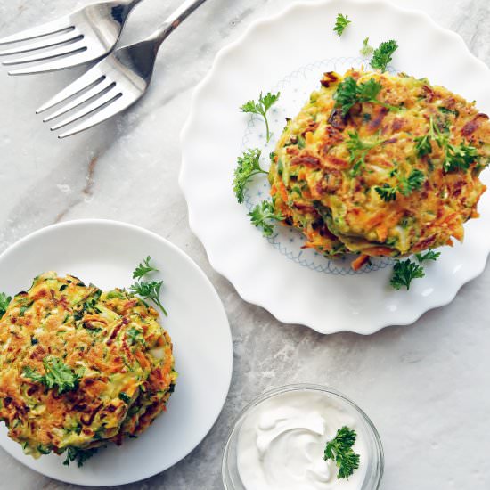 Easy Zucchini Carrot Pancakes