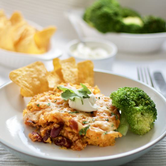 Hidden Vegetables Turkey Chilli Pie