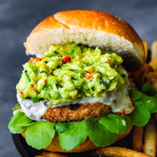 Mango Guacamole Turkey Burger
