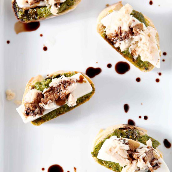 Tuna Pesto Crostini