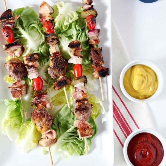 Cheeseburger Kebabs