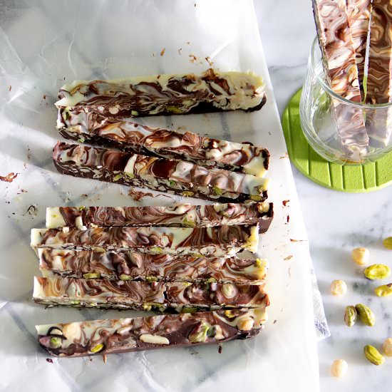 Swirly Sea Salt Chocolate Nut Bark