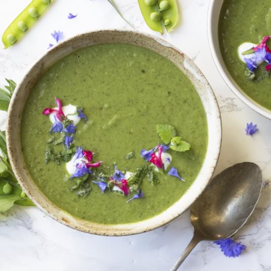 Pea and Samphire Soup