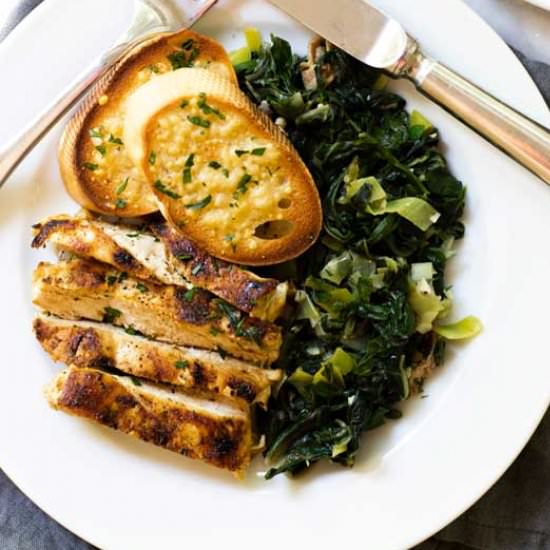 Chicken with Sauteed Greens