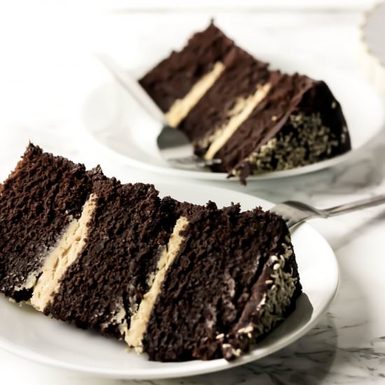 Chocolate Tahini Layer Cake