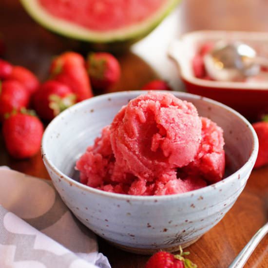 Watermelon Strawberry Sorbet