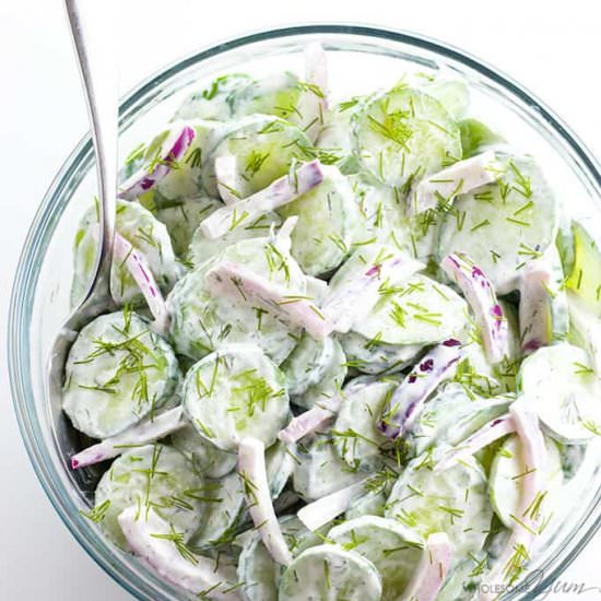 Creamy Cucumber Salad W/ Dill (GF)