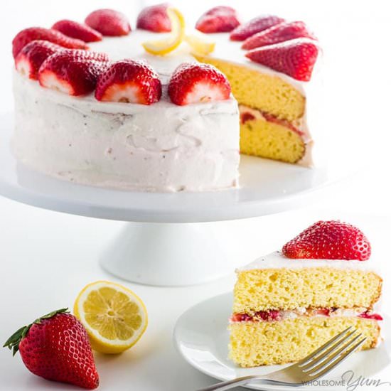 Strawberry Lemonade Cake (Low Carb)