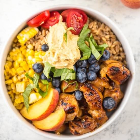 Peach Balsamic Chicken Bowls