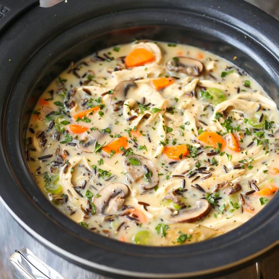 Slow Cooker Chicken and Wild Rice
