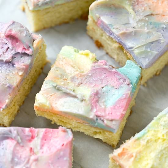 Rainbow Frosted Sheet Cake