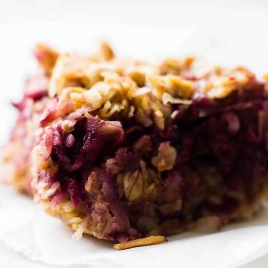 Chewy Coconut Berry Crumble Bars