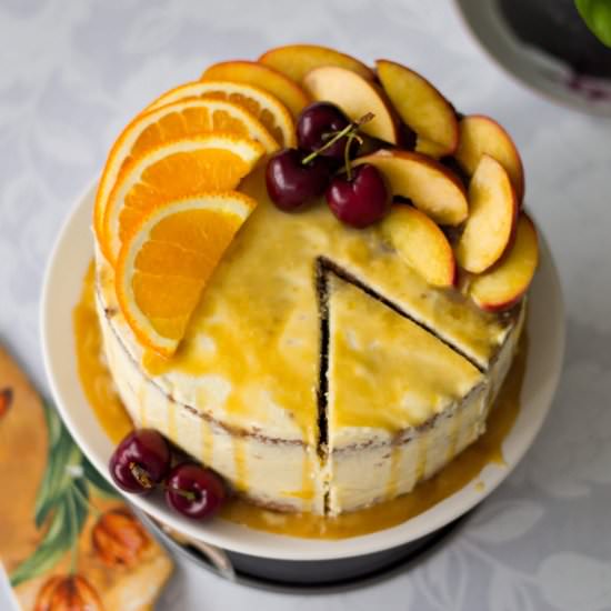 Orange Cake with Peach Buttercream