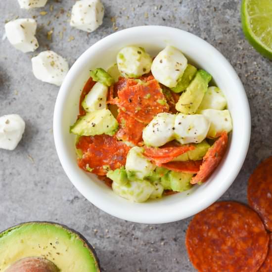 Keto Avocado Pepperoni Salad