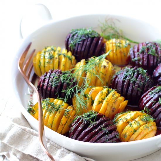 Roasted Hasselback Beets