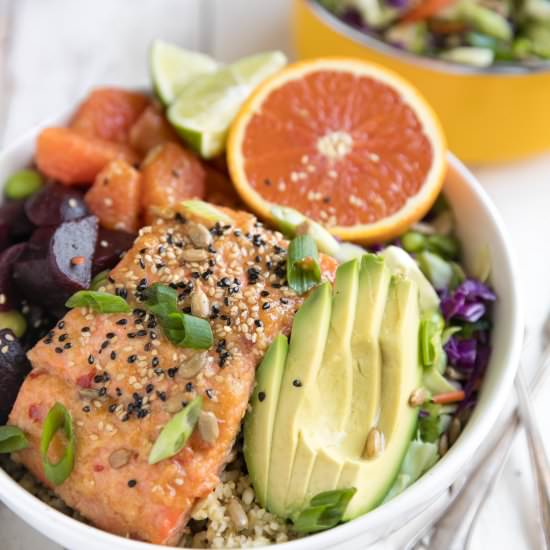 Salmon Salad Bowls with Freekeh