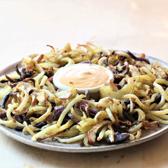 Homemade Curly Fries With Chipotle
