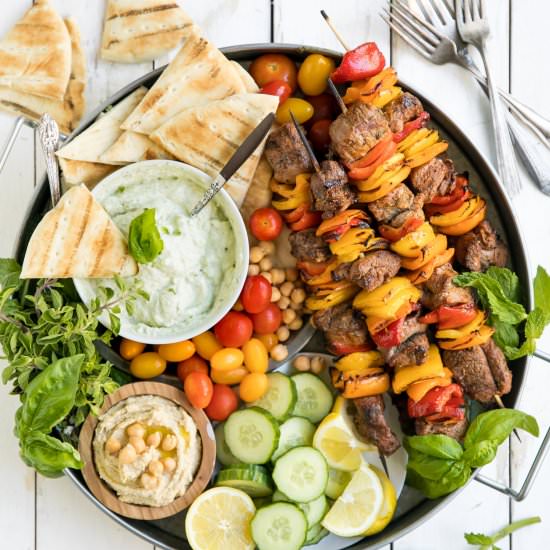 Grilled Lamb Kebab Platter