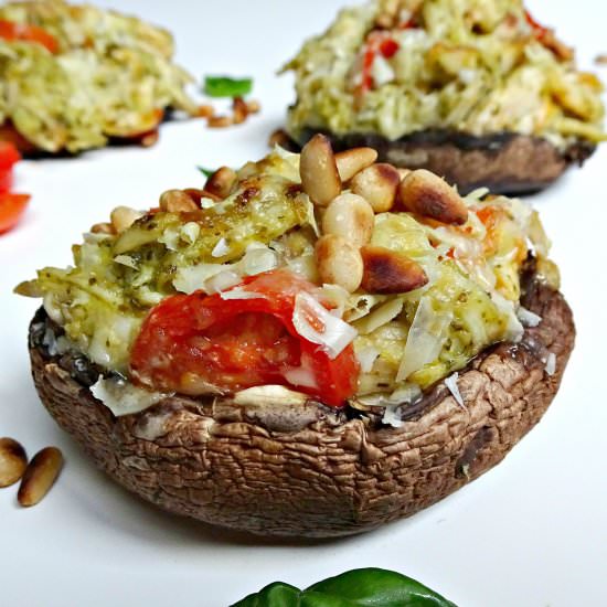 Chicken Pesto Portobello Mushrooms