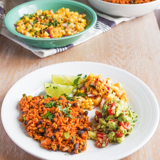 Mexican Rice & Corn Mango Salsa